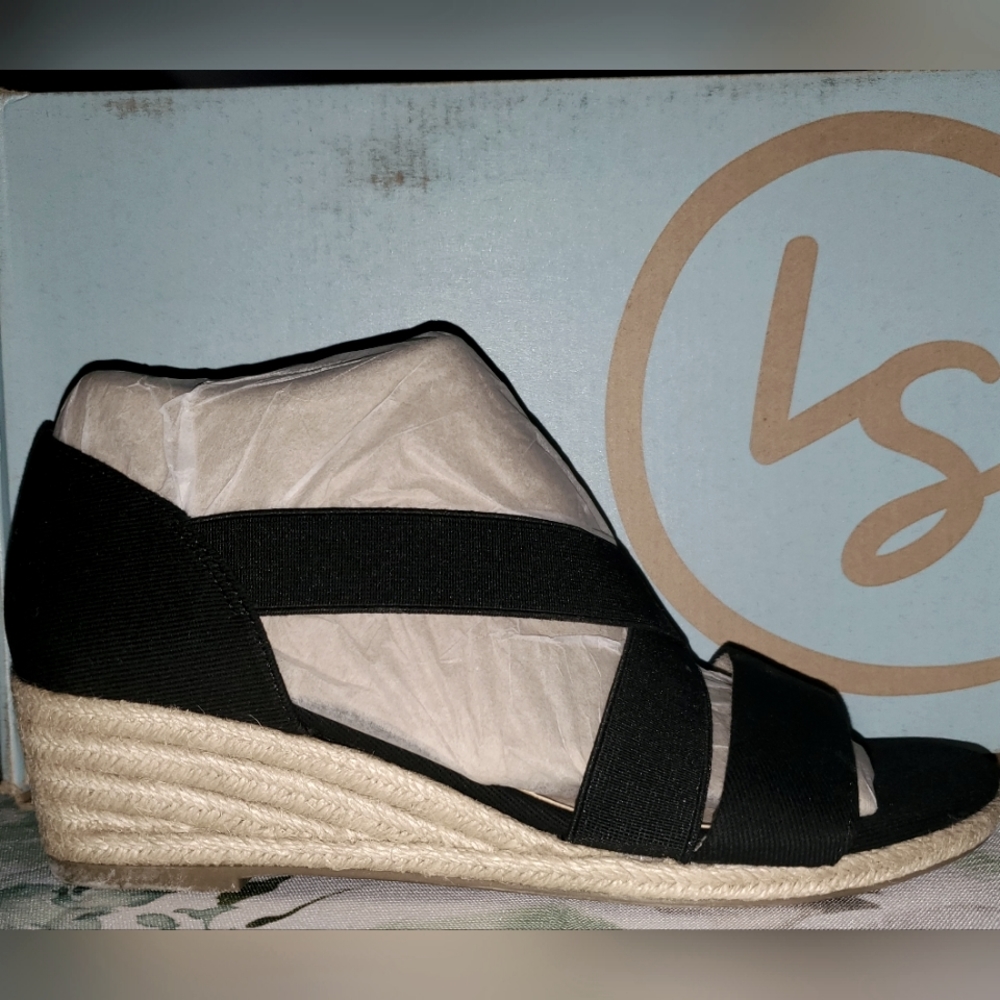 Lifestride Siesta Espadrille, black size 7W